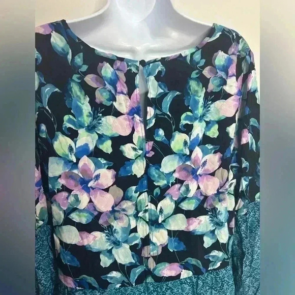 Soft surroundings Night Bloom Balloon Sleeve Dress Size Large NWOT - Picture 5 of 7